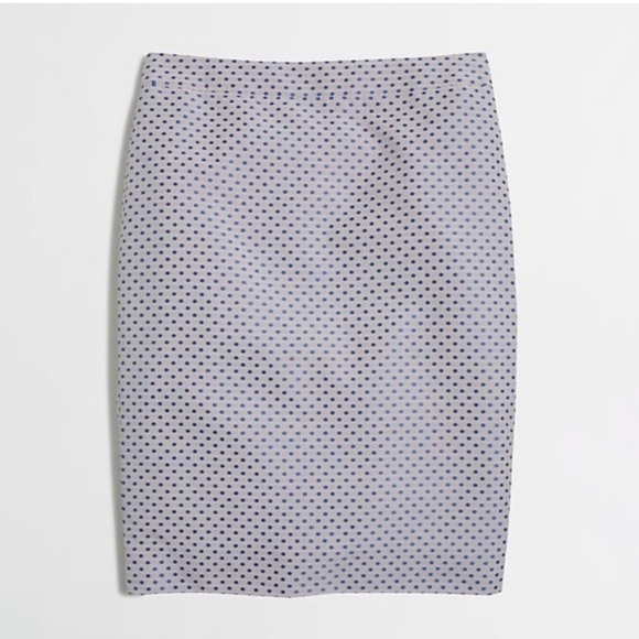 J. Crew | The Pencil Skirt in Royal Blue Polka Dot - Picture 2 of 14